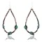 Certified Authentic Navajo .925 Sterling Silver Hooks Natural Turquoise Heishi Native American Earrings 370994312009