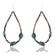 Certified Authentic Navajo .925 Sterling Silver Hooks Natural Turquoise Heishi Native American Earrings 370994312009
