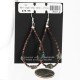Certified Authentic Navajo .925 Sterling Silver Hooks Natural Turquoise Heishi Native American Earrings 370994312009