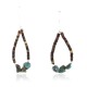 Certified Authentic Navajo .925 Sterling Silver Hooks Natural Turquoise Heishi Native American Earrings 390754340252