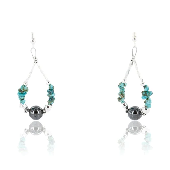 Certified Authentic Navajo .925 Sterling Silver Hooks Natural Turquoise Hematite Native American Earrings 371047884546 Certified Authentic Navajo .925 Sterling Silver Hooks Natural Turquoise Hematite Native American Earrings 371047884546