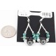 Certified Authentic Navajo .925 Sterling Silver Hooks Natural Turquoise Hematite Native American Earrings 371047884546