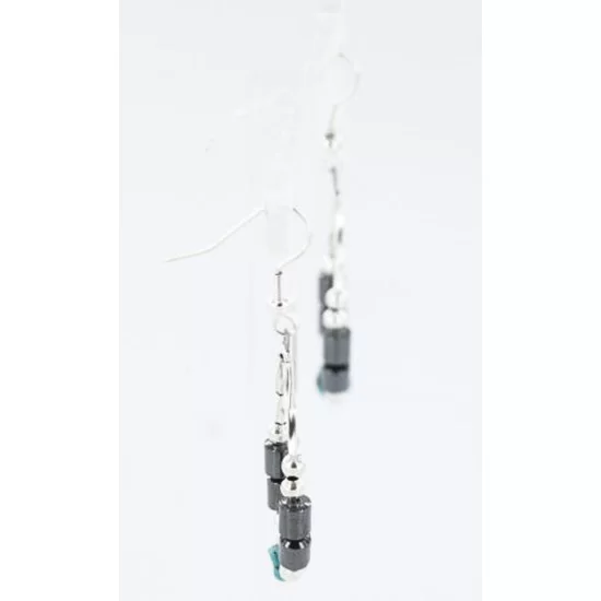 Certified Authentic Navajo .925 Sterling Silver Hooks Natural Turquoise Hematite Native American Earrings 390814169540 Certified Authentic Navajo .925 Sterling Silver Hooks Natural Turquoise Hematite Native American Earrings 390814169540