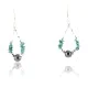 Certified Authentic Navajo .925 Sterling Silver Hooks Natural Turquoise Hematite Native American Earrings 390828966819