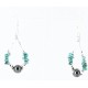 Certified Authentic Navajo .925 Sterling Silver Hooks Natural Turquoise Hematite Native American Earrings 390828966819