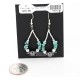 Certified Authentic Navajo .925 Sterling Silver Hooks Natural Turquoise Hematite Native American Earrings 390828966819