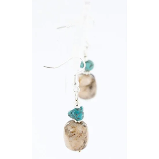 Certified Authentic Navajo .925 Sterling Silver Hooks Natural Turquoise Jasper Native American Earrings 371013463046 Certified Authentic Navajo .925 Sterling Silver Hooks Natural Turquoise Jasper Native American Earrings 371013463046