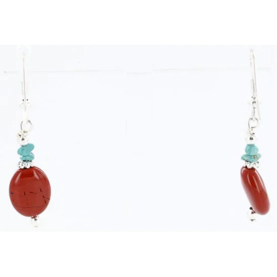 Certified Authentic Navajo .925 Sterling Silver Hooks Natural Turquoise Jasper Native American Earrings 371014404866 Certified Authentic Navajo .925 Sterling Silver Hooks Natural Turquoise Jasper Native American Earrings 371014404866