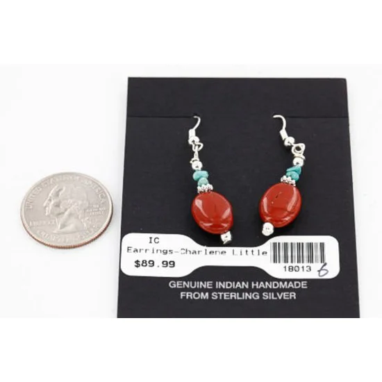 Certified Authentic Navajo .925 Sterling Silver Hooks Natural Turquoise Jasper Native American Earrings 371014404866 Certified Authentic Navajo .925 Sterling Silver Hooks Natural Turquoise Jasper Native American Earrings 371014404866