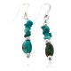 Certified Authentic Navajo .925 Sterling Silver Hooks Natural Turquoise Native American Earrings 18076