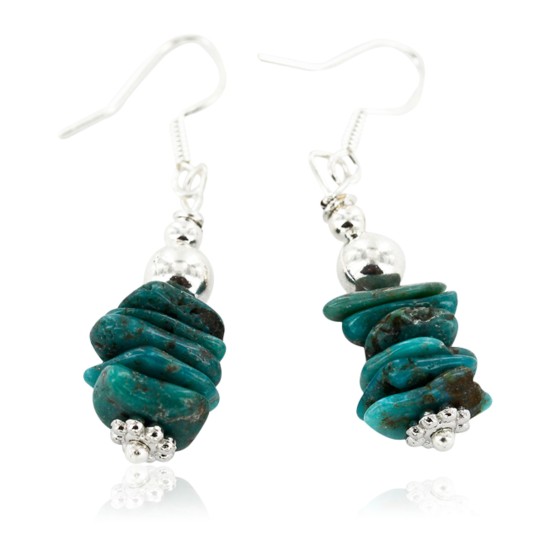 Certified Authentic Navajo .925 Sterling Silver Hooks Natural Turquoise Native American Earrings 18097-7 Certified Authentic Navajo .925 Sterling Silver Hooks Natural Turquoise Native American Earrings 18097-7