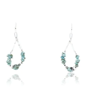 Certified Authentic Navajo .925 Sterling Silver Hooks Natural Turquoise Native American Earrings 371051294270