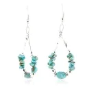 Certified Authentic Navajo .925 Sterling Silver Hooks Natural Turquoise Native American Earrings 371064132099