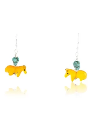 Certified Authentic Navajo .925 Sterling Silver Hooks Natural Turquoise Native American Earrings 390784408126