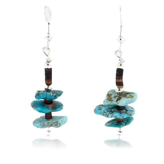 Certified Authentic Navajo .925 Sterling Silver Hooks Natural Turquoise Native American Earrings 390813099138 Certified Authentic Navajo .925 Sterling Silver Hooks Natural Turquoise Native American Earrings 390813099138