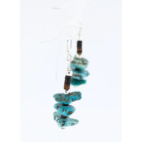 Certified Authentic Navajo .925 Sterling Silver Hooks Natural Turquoise Native American Earrings 390813099138 Certified Authentic Navajo .925 Sterling Silver Hooks Natural Turquoise Native American Earrings 390813099138