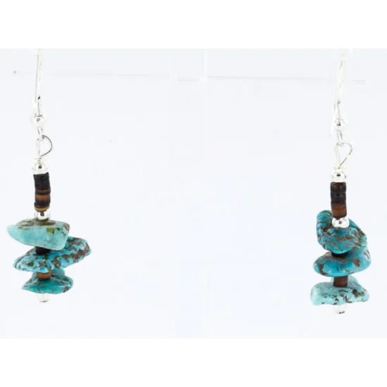 Certified Authentic Navajo .925 Sterling Silver Hooks Natural Turquoise Native American Earrings 390813099138 Certified Authentic Navajo .925 Sterling Silver Hooks Natural Turquoise Native American Earrings 390813099138