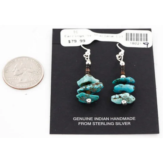 Certified Authentic Navajo .925 Sterling Silver Hooks Natural Turquoise Native American Earrings 390813099138 Certified Authentic Navajo .925 Sterling Silver Hooks Natural Turquoise Native American Earrings 390813099138
