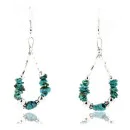 Certified Authentic Navajo .925 Sterling Silver Hooks Natural Turquoise Native American Earrings 390834622865
