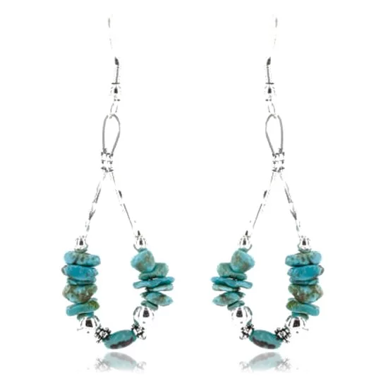 Certified Authentic Navajo .925 Sterling Silver Hooks Natural Turquoise Native American Earrings 390844281100 Certified Authentic Navajo .925 Sterling Silver Hooks Natural Turquoise Native American Earrings 390844281100