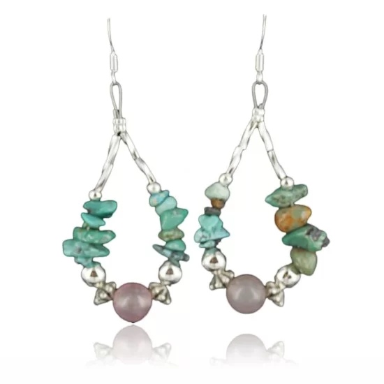 Certified Authentic Navajo .925 Sterling Silver Hooks Natural Turquoise Quartz Native American Earrings 370964277861 Certified Authentic Navajo .925 Sterling Silver Hooks Natural Turquoise Quartz Native American Earrings 370964277861