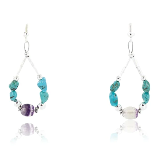 Certified Authentic Navajo .925 Sterling Silver Hooks Natural Turquoise Quartz Native American Earrings 371046511838 Certified Authentic Navajo .925 Sterling Silver Hooks Natural Turquoise Quartz Native American Earrings 371046511838