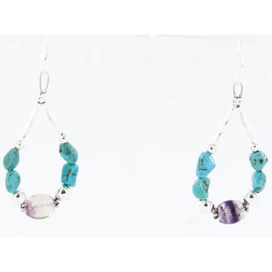 Certified Authentic Navajo .925 Sterling Silver Hooks Natural Turquoise Quartz Native American Earrings 371046511838 Certified Authentic Navajo .925 Sterling Silver Hooks Natural Turquoise Quartz Native American Earrings 371046511838