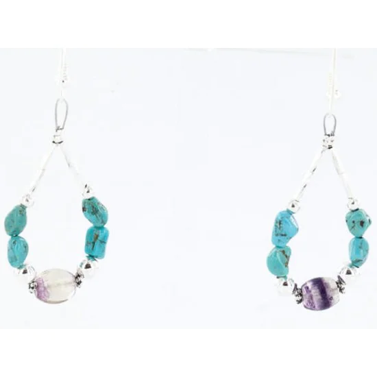 Certified Authentic Navajo .925 Sterling Silver Hooks Natural Turquoise Quartz Native American Earrings 371046511838 Certified Authentic Navajo .925 Sterling Silver Hooks Natural Turquoise Quartz Native American Earrings 371046511838