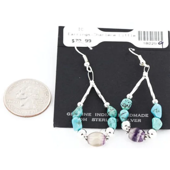 Certified Authentic Navajo .925 Sterling Silver Hooks Natural Turquoise Quartz Native American Earrings 371046511838 Certified Authentic Navajo .925 Sterling Silver Hooks Natural Turquoise Quartz Native American Earrings 371046511838