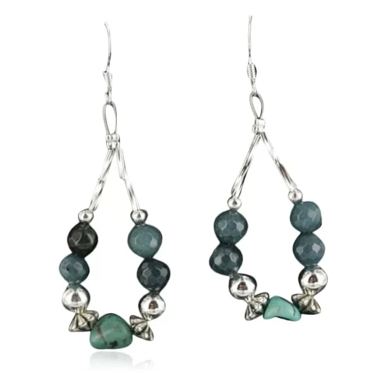 Certified Authentic Navajo .925 Sterling Silver Hooks Natural Turquoise Quartz Native American Earrings 390727328599 Certified Authentic Navajo .925 Sterling Silver Hooks Natural Turquoise Quartz Native American Earrings 390727328599