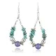 Certified Authentic Navajo .925 Sterling Silver Hooks Natural Turquoise Sugilite Native American Earrings 370959390449