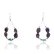 Certified Authentic Navajo .925 Sterling Silver Hooks Turquoise AMETHYST Native American Earrings 390777261435