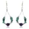 Certified Authentic Navajo .925 Sterling Silver Hooks Turquoise and Purple Jade Native American Earrings 390822695594