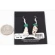 Certified Authentic Navajo .925 Sterling Silver Hooks WHITE Turquoise Turquoise Jasper Native American Earrings 371014210395