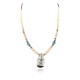 Certified Authentic Navajo .925 Sterling Silver Inlay Natural Graduated Melon Shell Mother of Pearl Turquoise Native American Necklace 15777-341