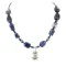Certified Authentic Navajo .925 Sterling Silver Inlay Natural Mother of Pearl Lapis Hematite Native American Necklace 25201-1