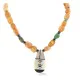 Certified Authentic Navajo .925 Sterling Silver Inlay Natural Turquoise Mother of Pearl Hematite and Quartz Native American Necklace 15810-45