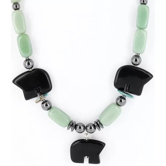 Certified Authentic Navajo .925 Sterling Silver Jade Turquoise Onyx Native American Necklace 390821037539