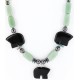 Certified Authentic Navajo .925 Sterling Silver Jade Turquoise Onyx Native American Necklace 390821037539