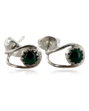 Certified Authentic Navajo .925 Sterling Silver Malachite Stud Native American Earrings 371119419946 Certified Authentic Navajo .925 Sterling Silver Malachite Stud Native American Earrings 371119419946
