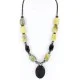 Certified Authentic Navajo .925 Sterling Silver Natural Agate Black Onyx Hematite Native American Necklace 15888-4