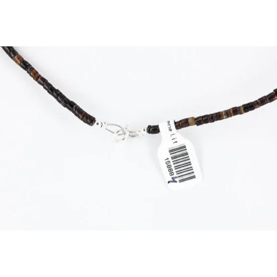Certified Authentic Navajo .925 Sterling Silver Natural Agate Black Onyx Hematite Native American Necklace 15888-4