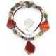 Certified Authentic Navajo .925 Sterling Silver Natural Agate Turquoise Carnelian Native American Necklace 390823971979