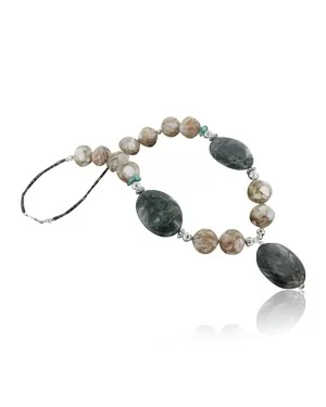 Certified Authentic Navajo .925 Sterling Silver Natural Agate Turquoise Jasper Native American Necklace 15575-5