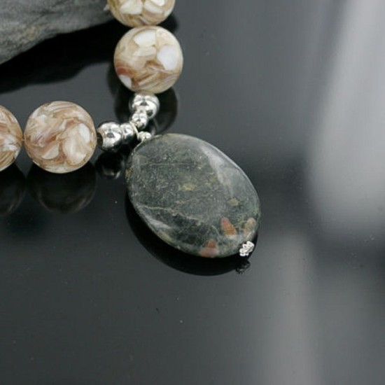 Certified Authentic Navajo .925 Sterling Silver Natural Agate Turquoise Jasper Native American Necklace 15575-5 Certified Authentic Navajo .925 Sterling Silver Natural Agate Turquoise Jasper Native American Necklace 15575-5