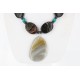 Certified Authentic Navajo .925 Sterling Silver Natural Agate Turquoise Jasper Native American Necklace 15800-34
