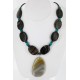 Certified Authentic Navajo .925 Sterling Silver Natural Agate Turquoise Jasper Native American Necklace 15800-34