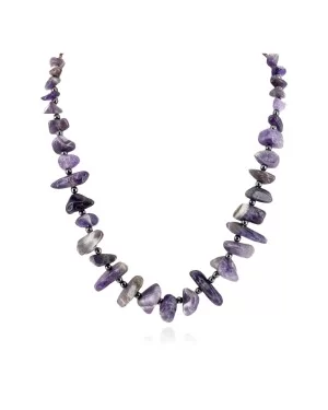 Certified Authentic Navajo .925 Sterling Silver Natural Amethyst Hematite Native American Necklace 15824-16 Certified Authentic Navajo .925 Sterling Silver Natural Amethyst Hematite Native American Necklace 15824-16