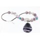 Certified Authentic Navajo .925 Sterling Silver Natural Amethyst Turquoise Agate Native American Necklace 390754340342