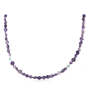 Certified Authentic Navajo .925 Sterling Silver Natural Amethyst Turquoise Native American Necklace 370997826237